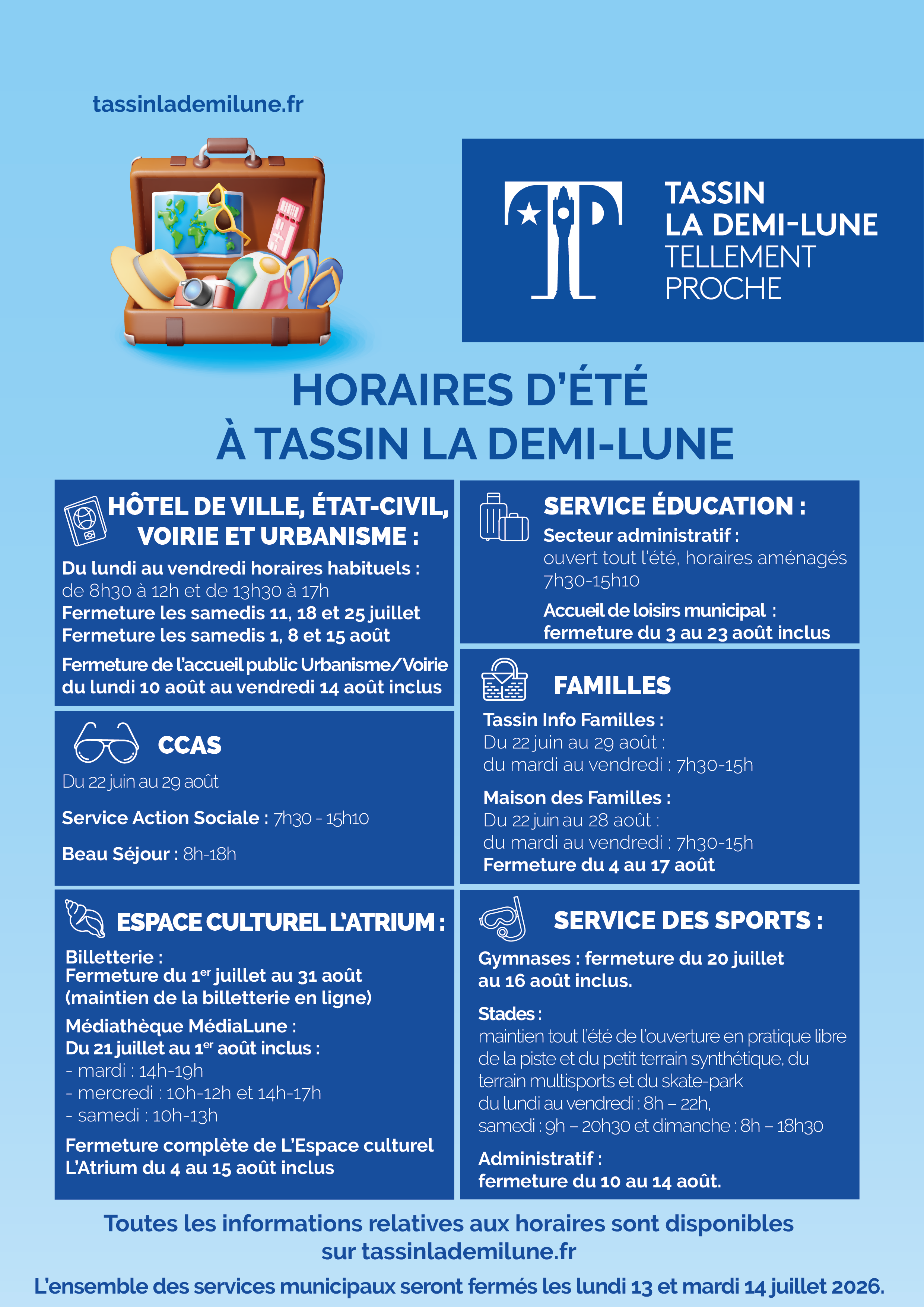 Horaires d'été 2026maj